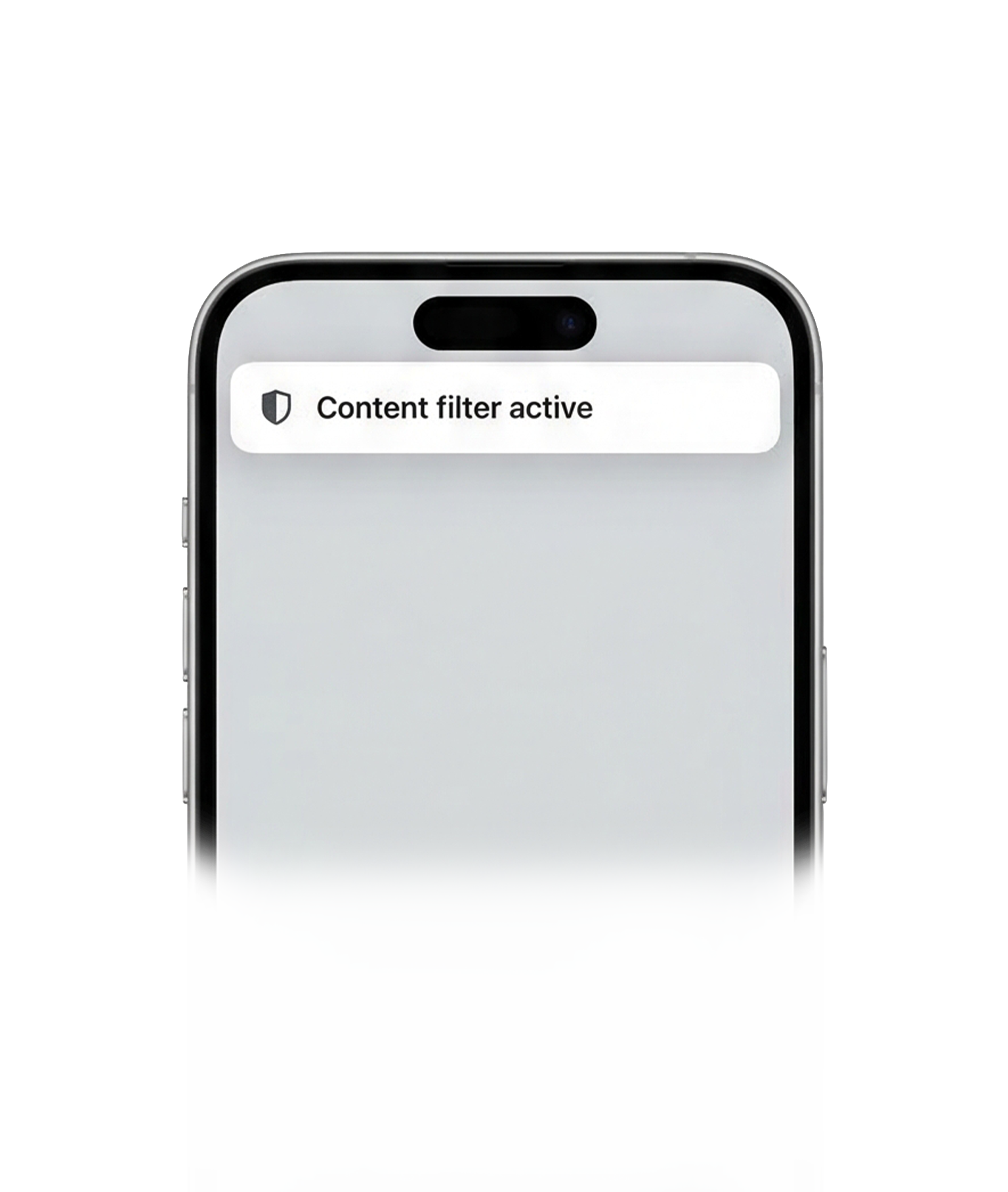 Content filter active notification on iPhone